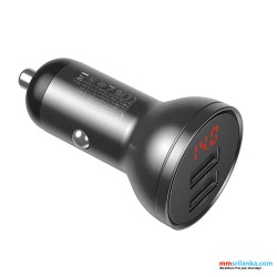 Baseus Digital Display Dual USB 4.8A Car Charger with 3-in-1 Cable
